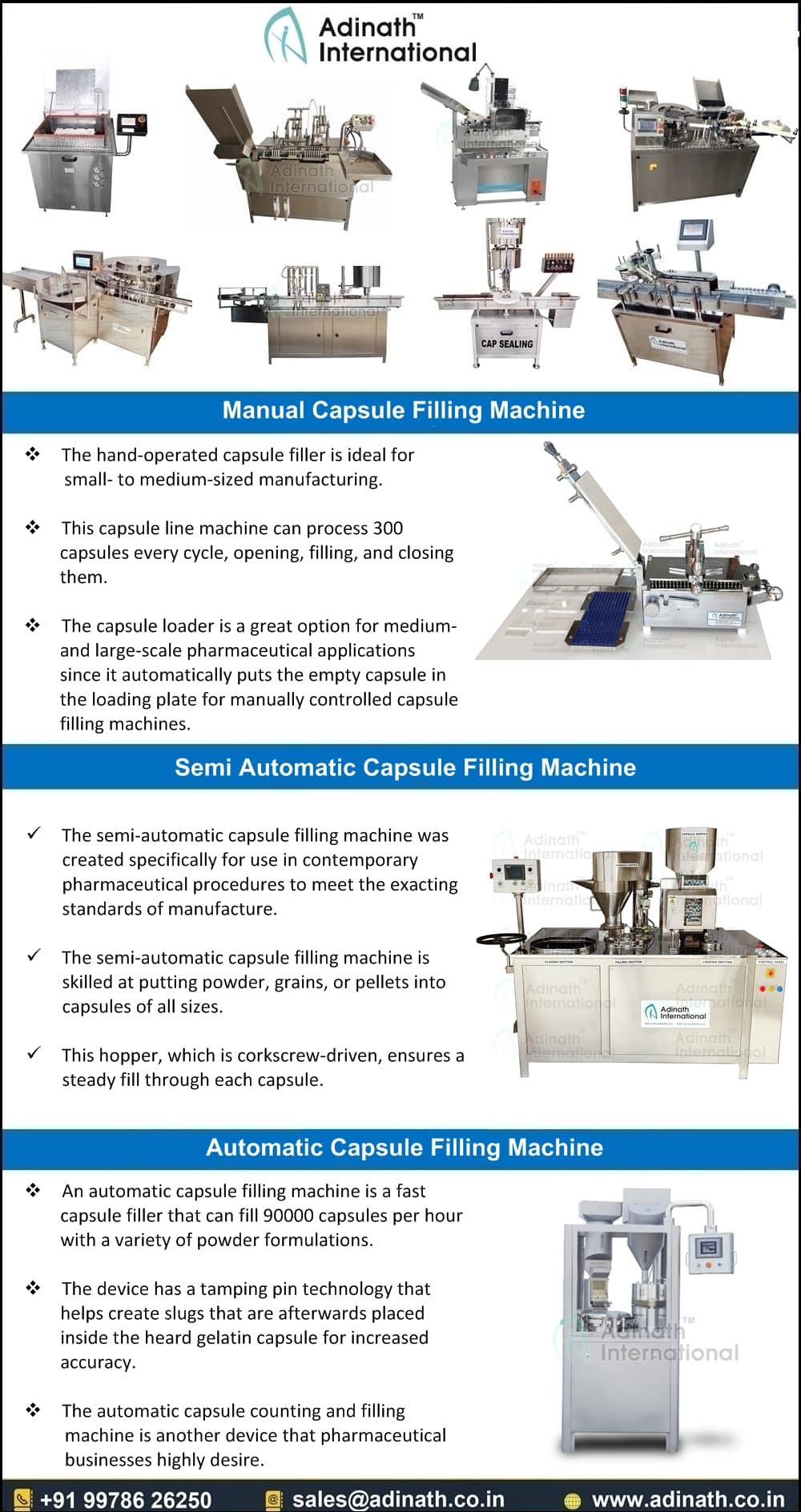 Manual Semi Automatic and Automatic Capsule Filling Machines