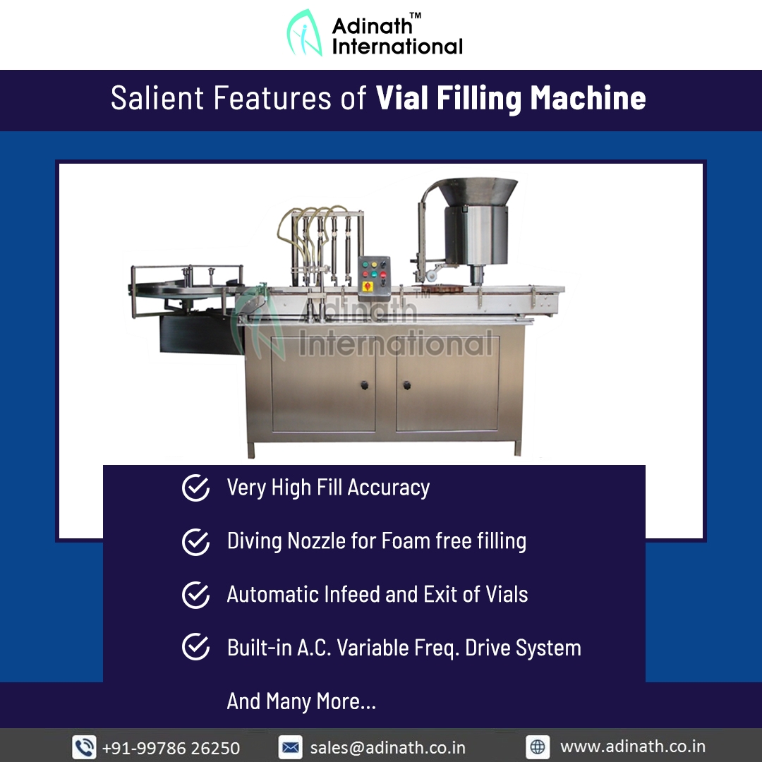 Salient Features of Vial Filling Machine