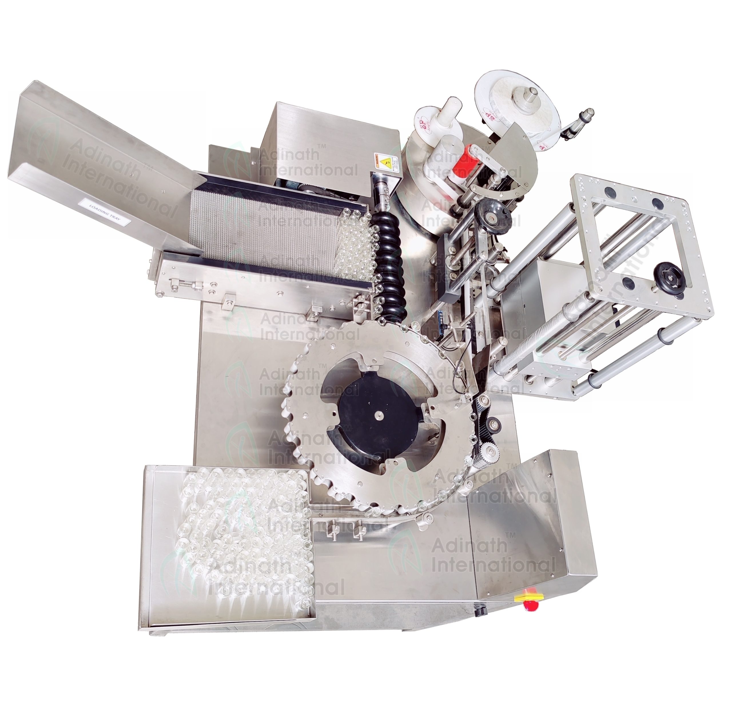 Ampoule Labeling Machine with Wire Mesh Conveyor