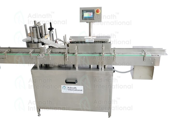 Front back and top side labeling machine